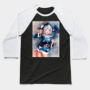 Gawr Gura Anime Watercolor Baseball T-Shirt